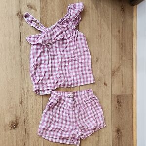 Purple Gingham Top and Shorts Set, Large 10/12